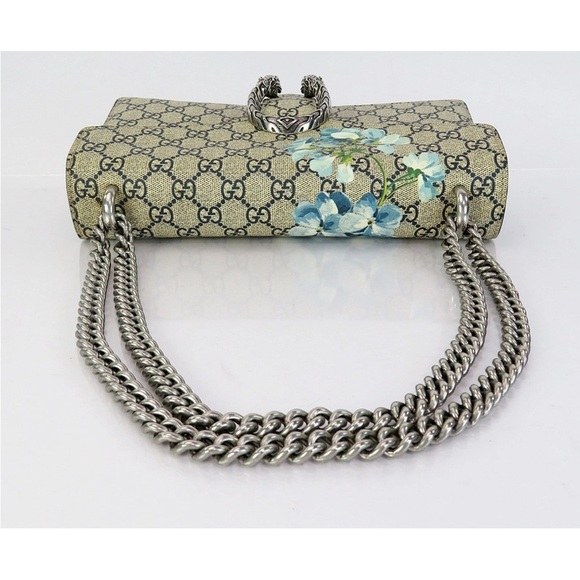 Gucci Beige and Blue GG Floral Shoulder Bag - Picture 10 of 16